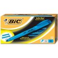 Bic Bic® Brite Liner Highlighter with Pocket Clip, Chisel Tip, Blue Ink, Dozen BL11BE